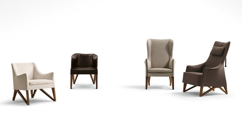 Giorgetti Кресло Wing из кожи с подлокотниками Mobius sun-id-1345546 - Вид №3