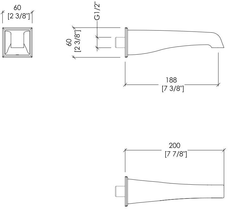 Devon&Devon Настенный излив из латуни Time 2time211cr - Вид №1