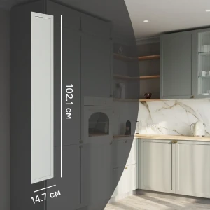 Фасад кухонный Кинель KONSENSA из массива ясеня в серо-зеленом цвете 14.7×102.1 см 89398695