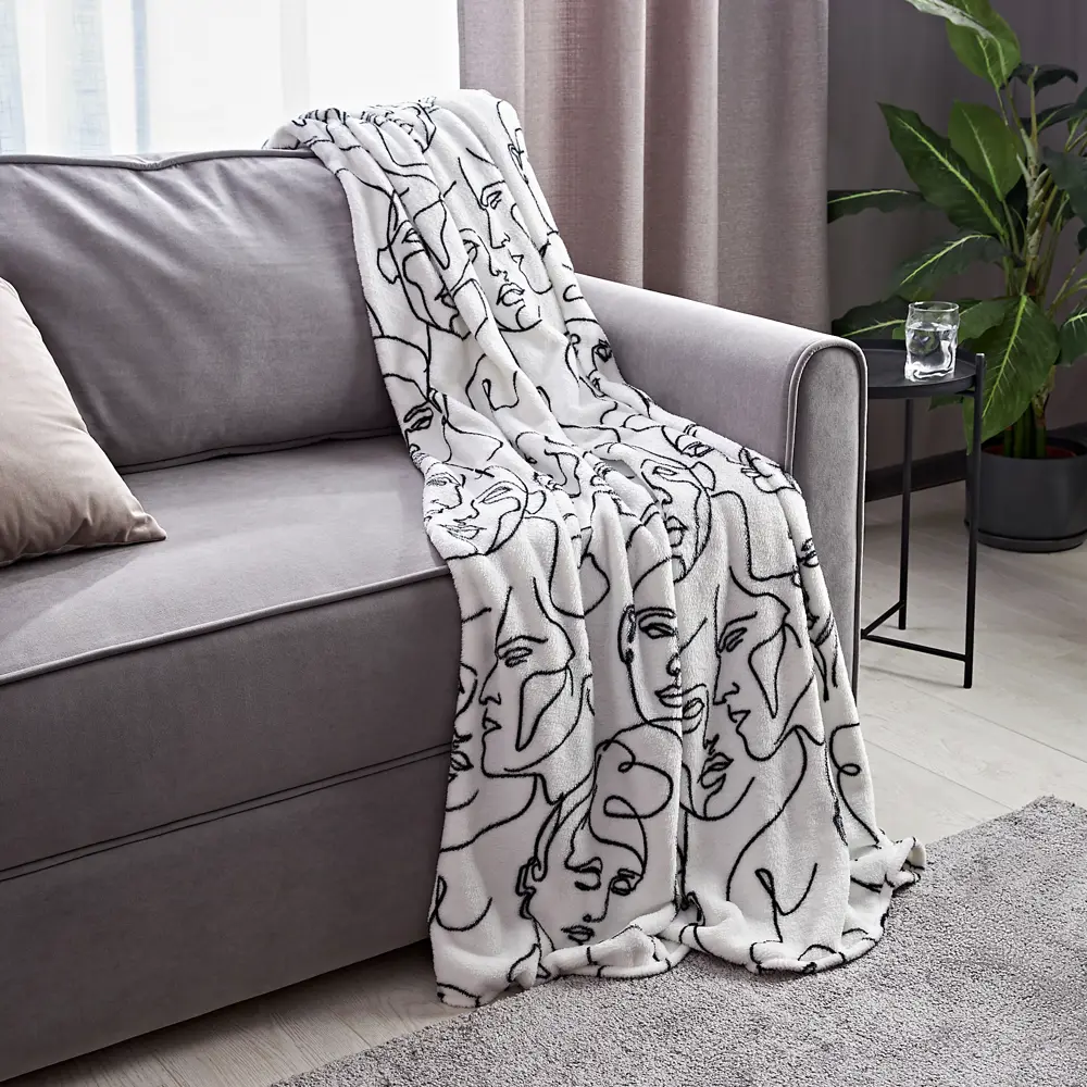 Плед Persone 150x200 см фланель цвет белый Ardenza Основная STLM-2173786 - Вид №3