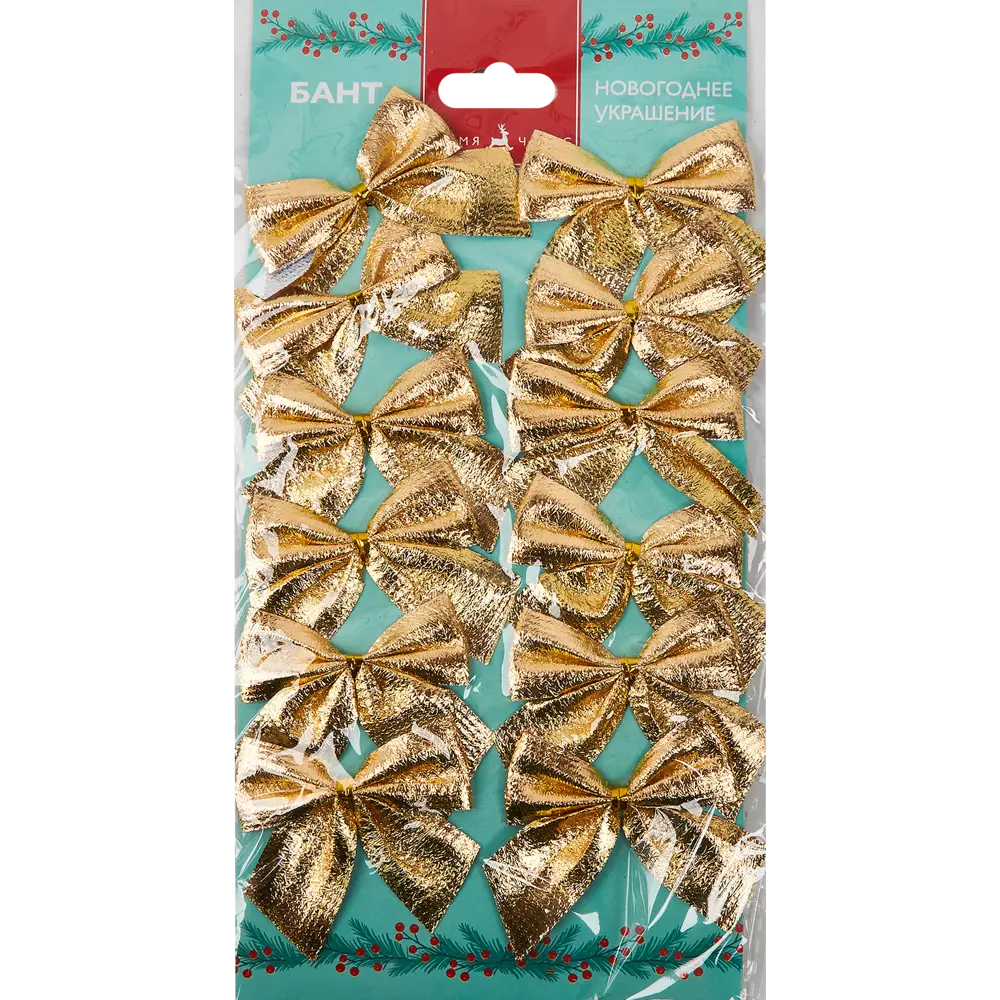 Бант новогодний Мерцание золота 12 шт Santreyd STLM-2170251