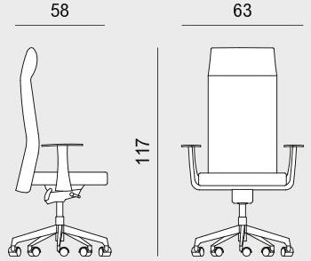 Viganò Откидывающееся кресло руководителя на козелке из ткани Logika sun-id-1451480 - Вид №4