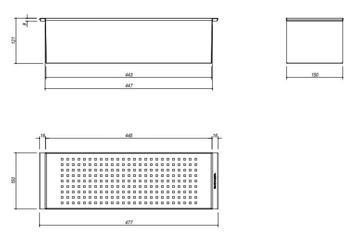 Перфорированный поддон из нержавеющей стали Barazza 1VBF ARCH-00130401 - Вид №3