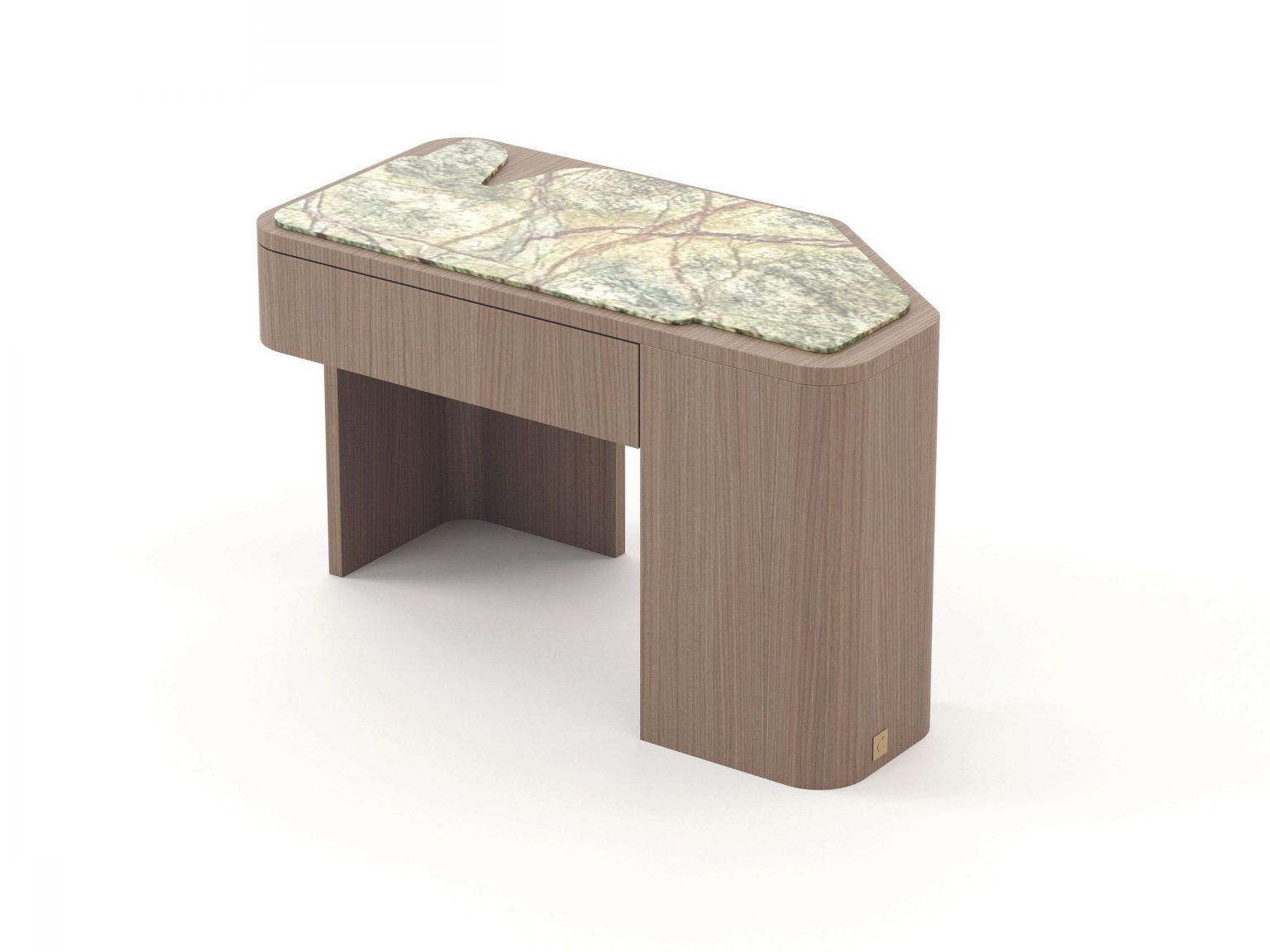 Деревянная тумбочка с ящиками и каменной столешницей Stylish Club Margem ARCH-00103775