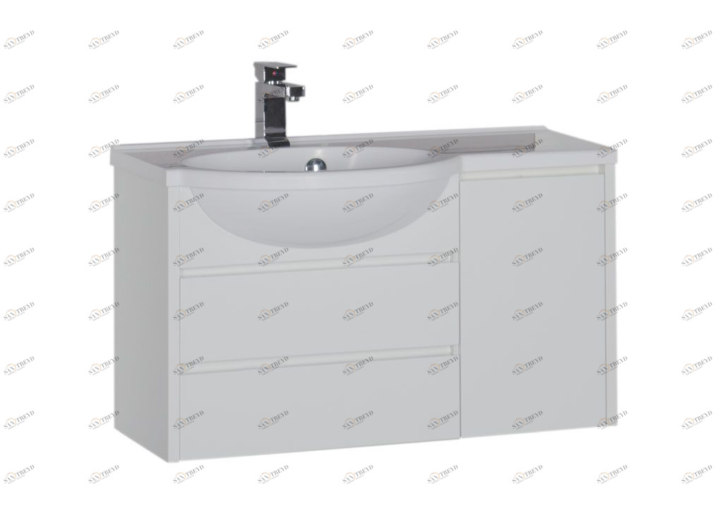 Тумба с раковиной Aquanet Лайн 90 L белый 0016493600165033