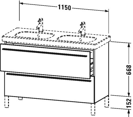 Тумбочка напольная X-Large #XL6518 1150 x 470 мм Duravit XL651805151 - Вид №1