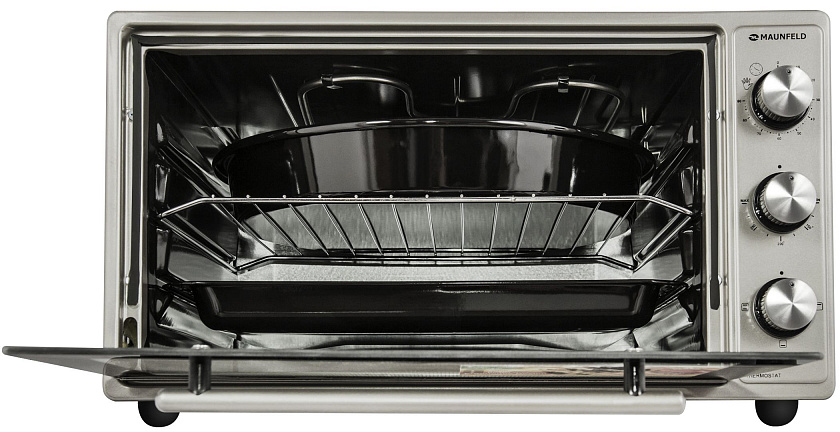 CEMOB.363.S1 Мини-печь / электрическая мини-печь, 50см, 1300 вт, механический программатор, решетка для гриля, прямоугольный противень, круглый противень , нержавеющая сталь Maunfeld Santreyd  - Вид №4