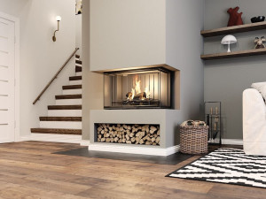 Стальной тройной фасад дровяной камин