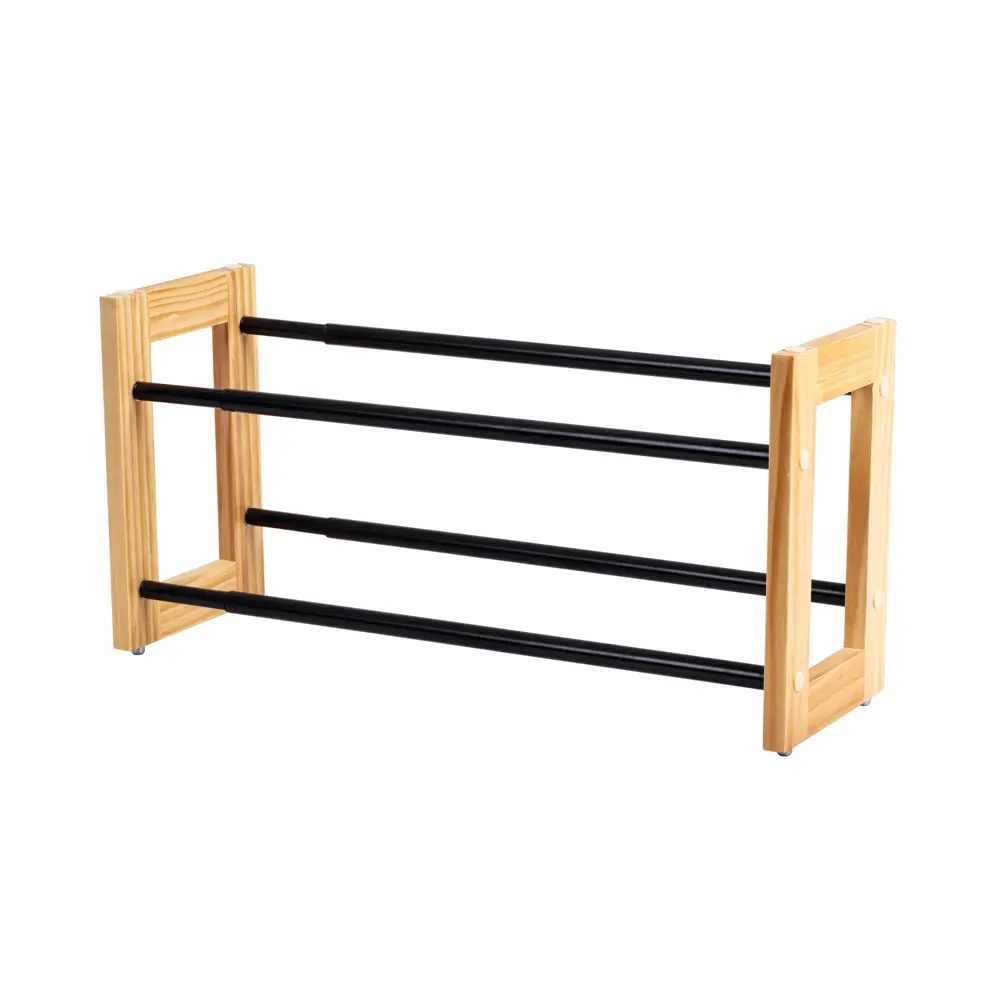 Подставка для обуви Spaceo 55x32x20.5 см дерево/сталь цвет чёрный STLM-2011919