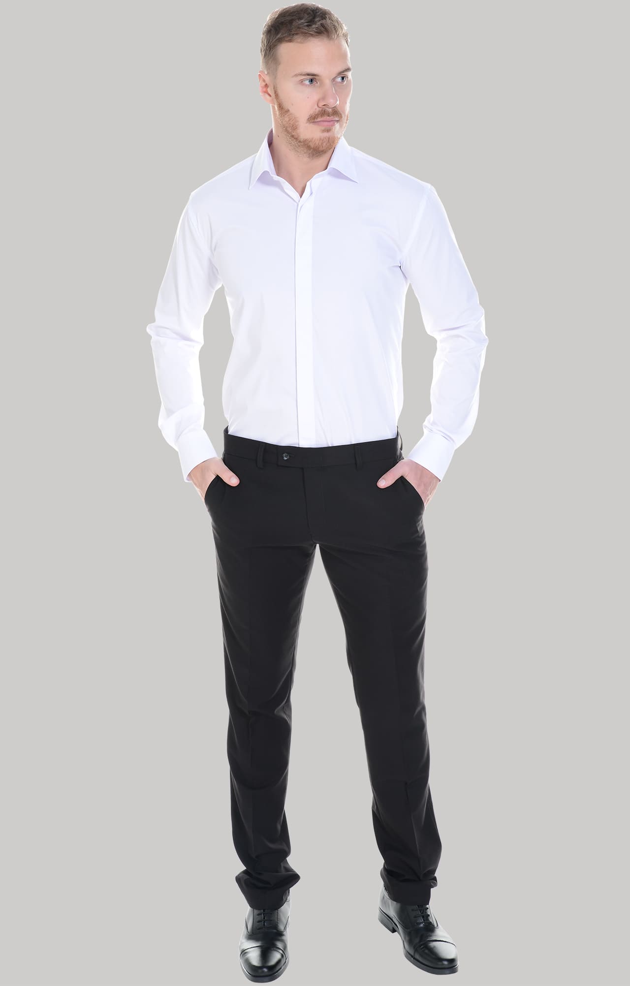 5030113 Рубашка мужская  white El-Risto  Корпоративная одежда  размер 46/182-188  - Вид №25