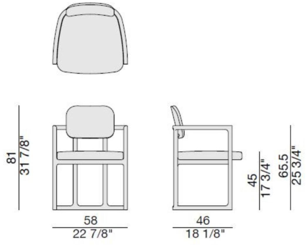 Porada Стул с подлокотниками из ясеня, обтянутый тканью Nineteen sun-id-1421236 - Вид №4