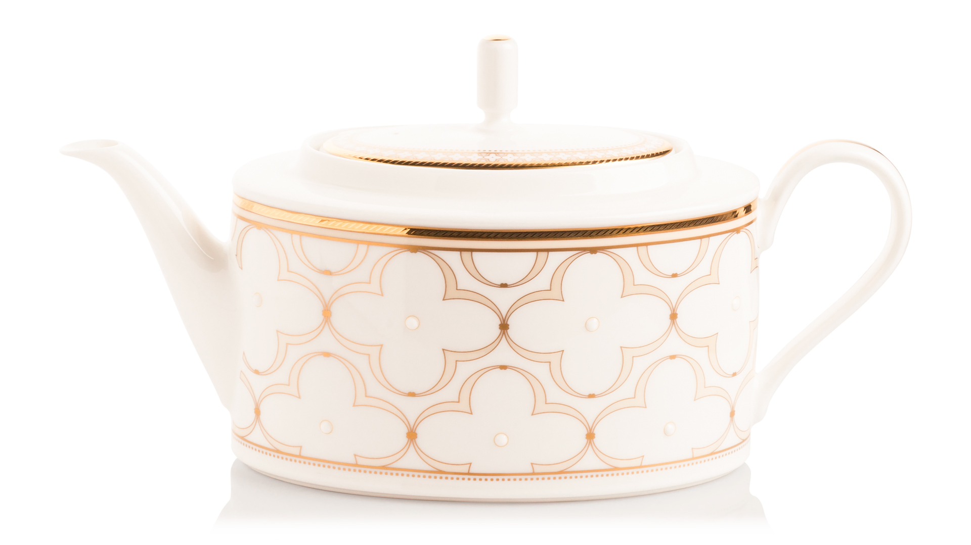 10628676 Noritake Сервиз чайный Noritake Трефолио,золотой кант на 6 персон 21 предмет Фарфор костяной  - Вид №1