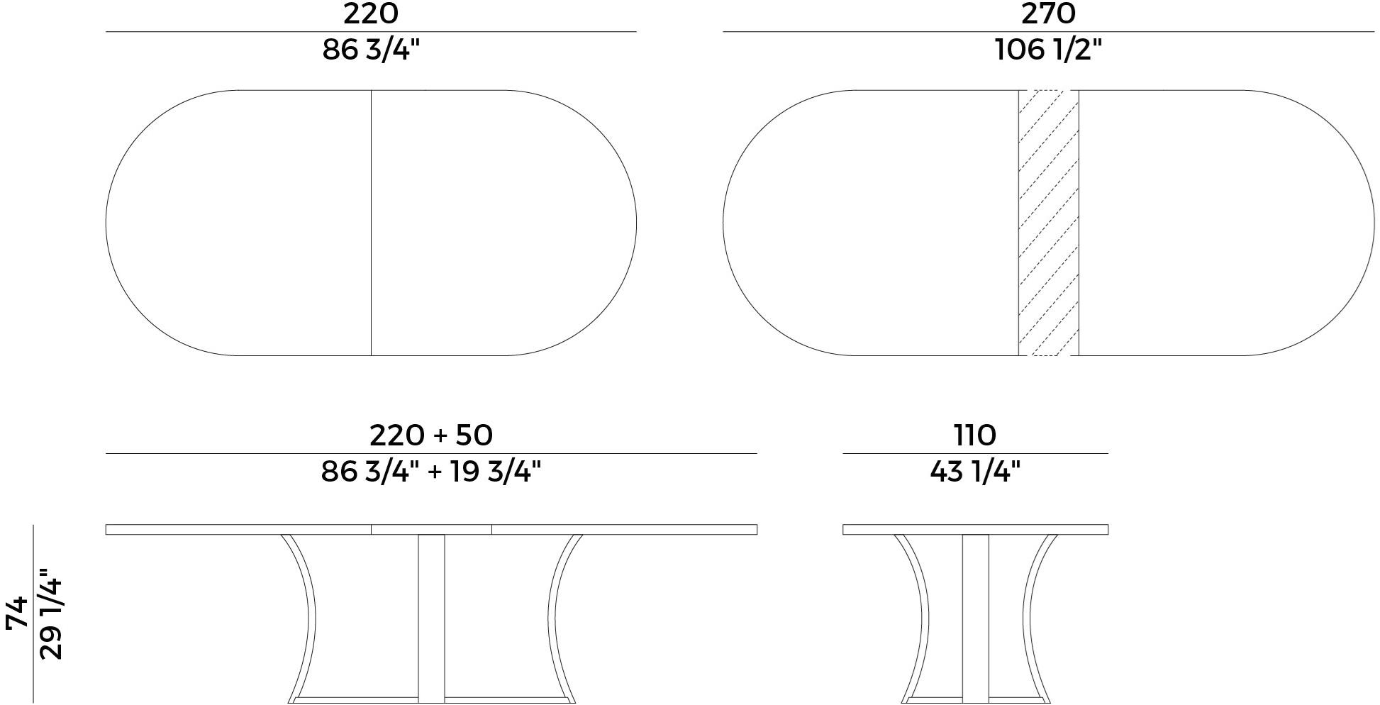 Potocco Раздвижной овальный стол Grace 834/to1 - Вид №5