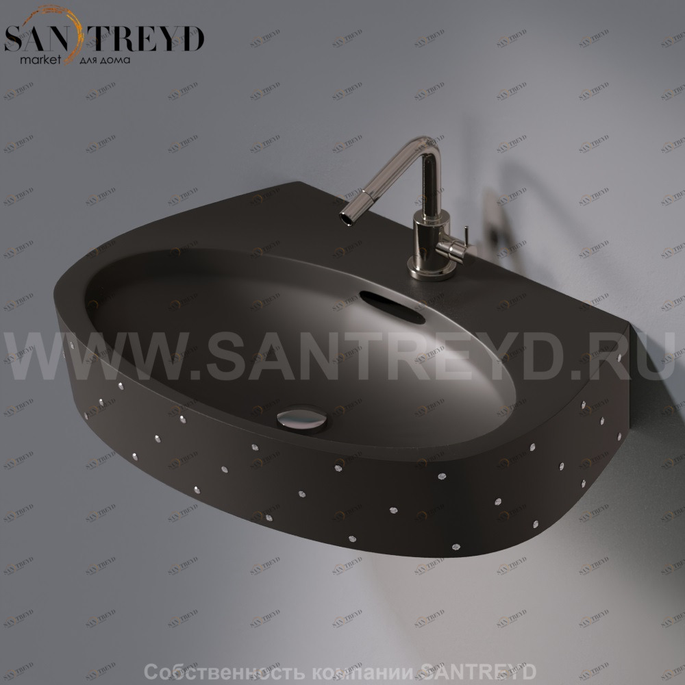 L281.105SW Подвесная раковина настенная овальная A. e T. Italia OVAL черная AeT ITALIA