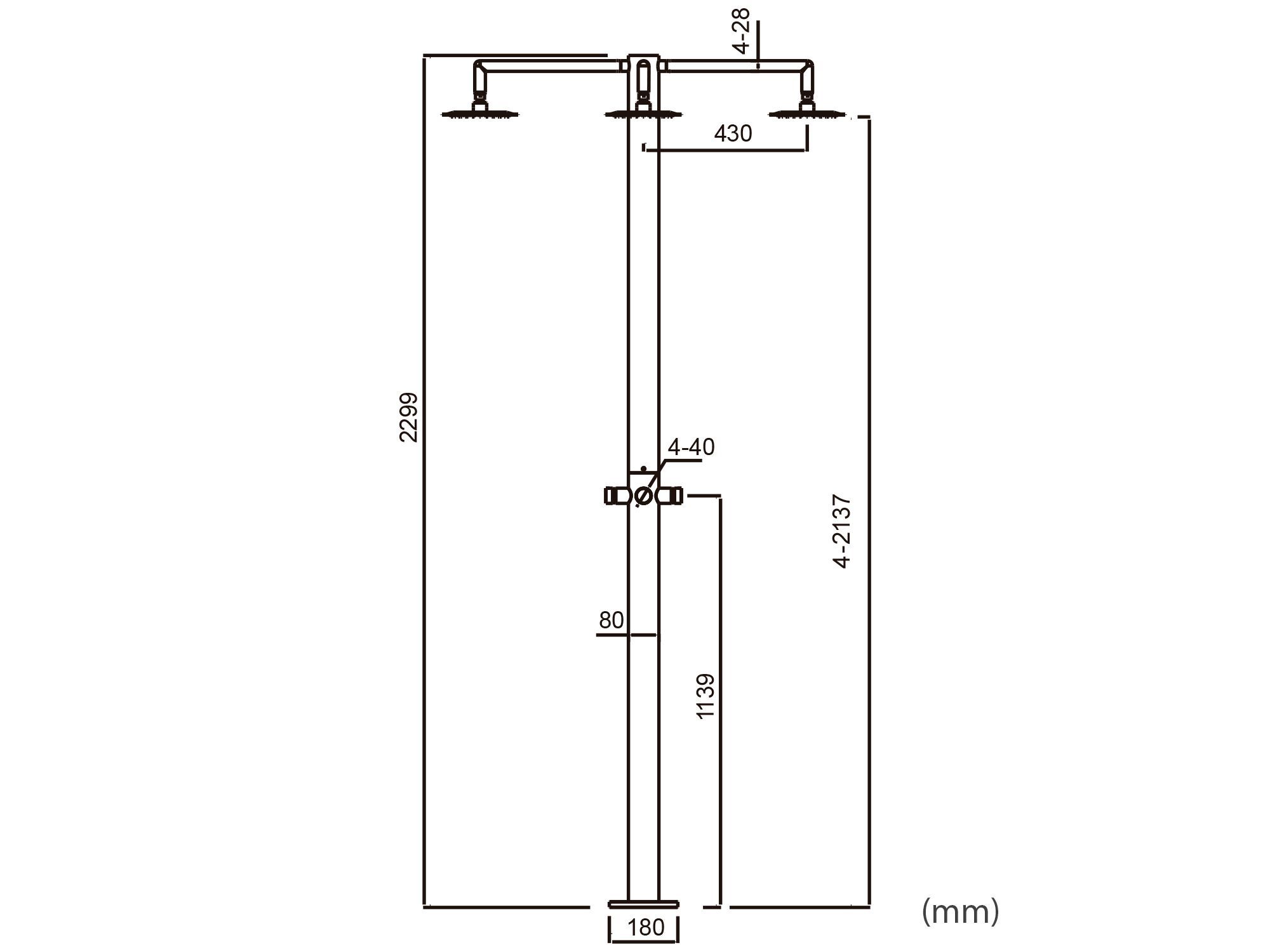 Открытый душ из нержавеющей стали SINED IDRA 4T ARCH-00044570 - Вид №3