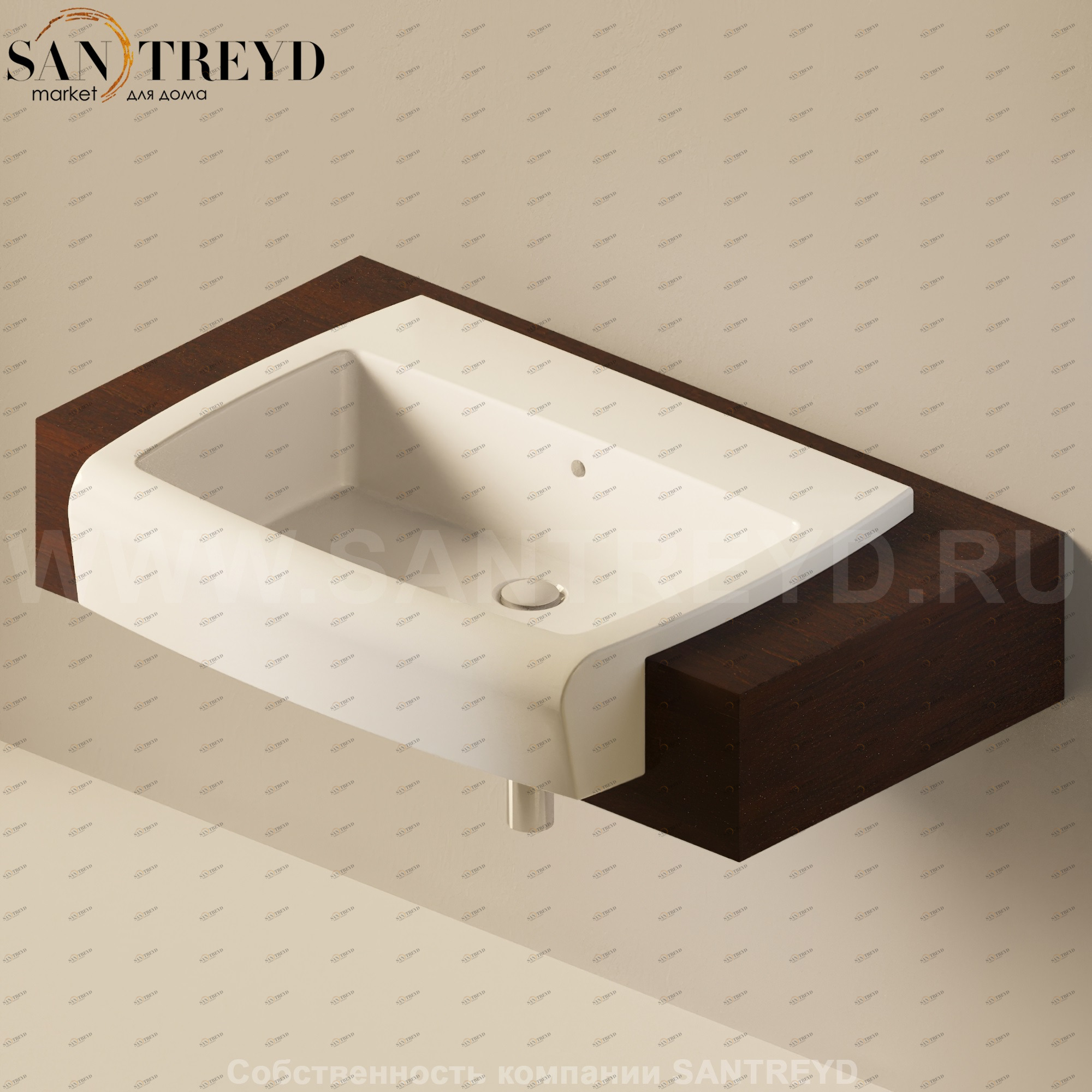 Flaminia UNA Консоль для раковины от 200 до 240 см темный дуб UNA75M2.WD Ceramica Flaminia UNA75M2WD