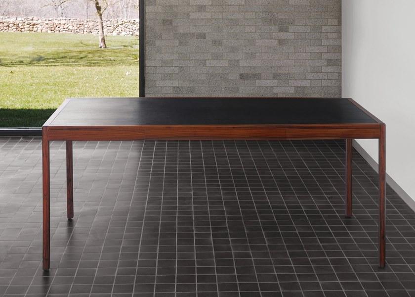 BassamFellows Рабочий стол из массива дерева с ящиками и кожаной столешницей Leather desk Cb-311 / cb-311p - Вид №7