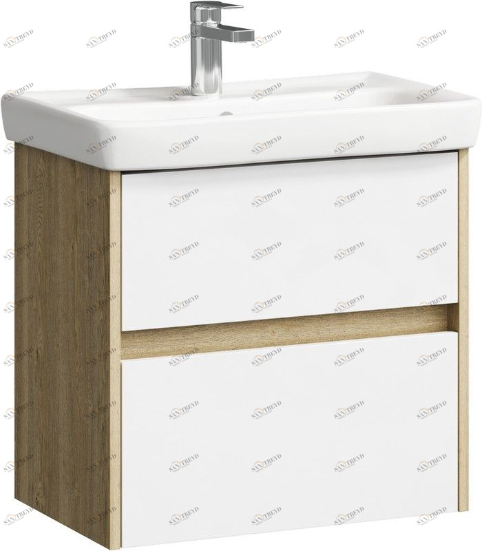 Сити Тумба под умывальник подвесная 60 см, цвет дуб балтийский SIT0106DB AQWELLA City 641785