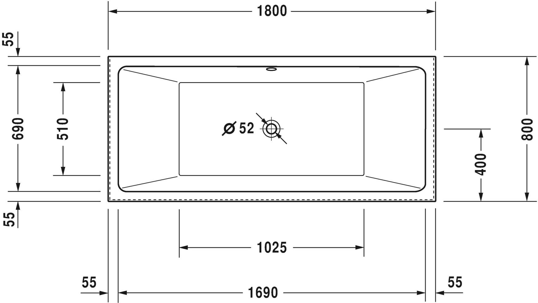 Duravit Прямоугольная акриловая ванна Vero air 700417 - Вид №4