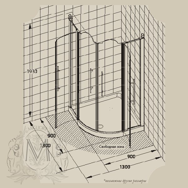 22677 Душевой уголок Migliore Diadema - Вид №2
