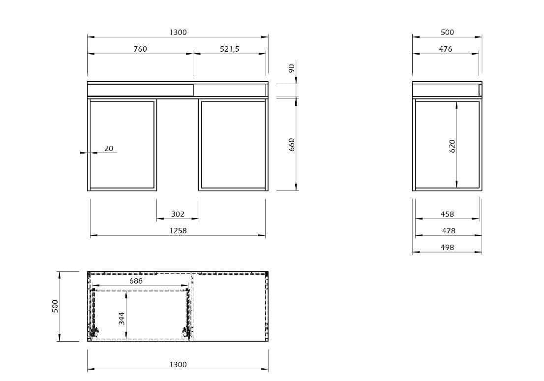 Прямоугольный стол с ящиками In Stock TemaHome ARCH-00135823 - Вид №6