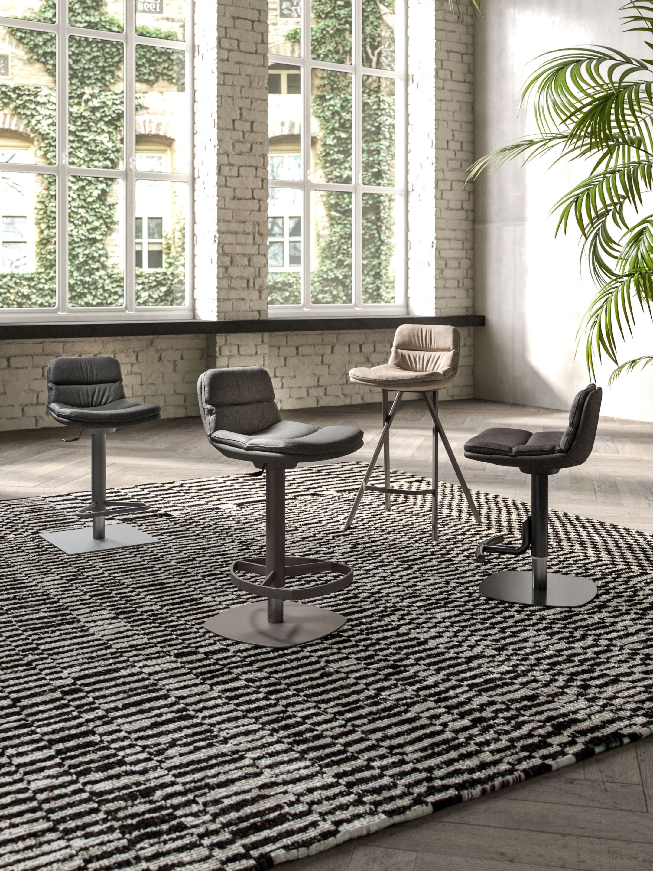 Высокий кожаный стул Ozzio Italia MILO ARCH-00032680 - Вид №4