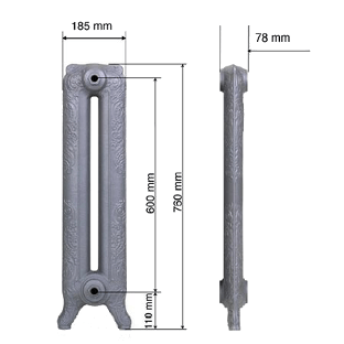 Чугунный радиатор GuRaTec Art Deco 760 14 секций 7805 - Вид №1