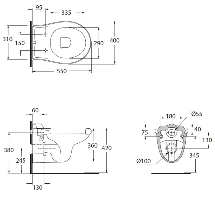 Керамический настенный туалет Park Avenue Crown ARCH-00034796 - Вид №2