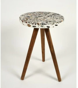 KAROISTANBUL Круглый высокий стол в венецианском терраццо Complementi d'arredo