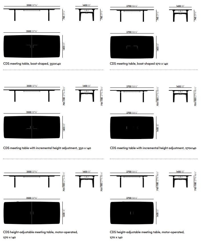 Деревянный прямоугольный стол для совещаний VITRA CDS ARCH-00021301 - Вид №1