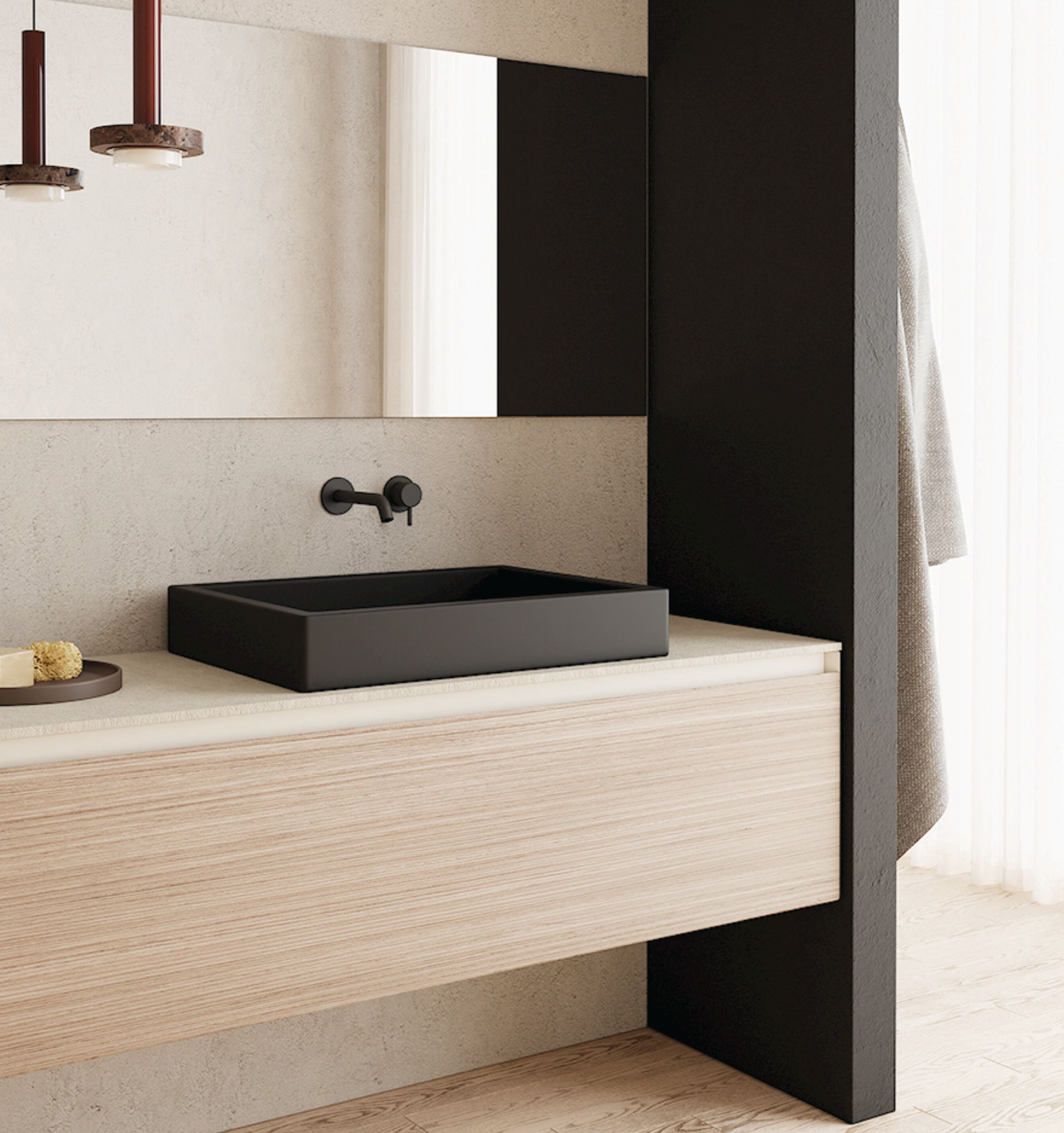 МДФ подвесной шкаф для умывальника с ящиком Nic Belt ARCH-00109772 - Вид №2