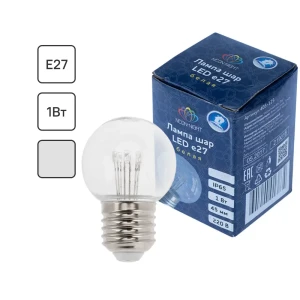 Лампа светодиодная E27 6 LED шар прозрачный нейтральный цвет белый 82977133 STLM-2015963