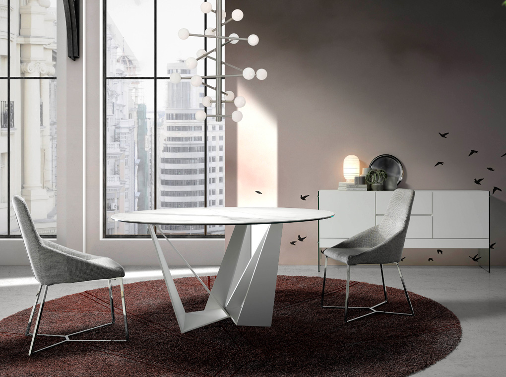 Обеденный стол круглый мраморный белый CT2061R-Marm-Blanco от Angel Cerda ANGEL CERDA CT2061R 00-3865622 Белый  - Вид №2