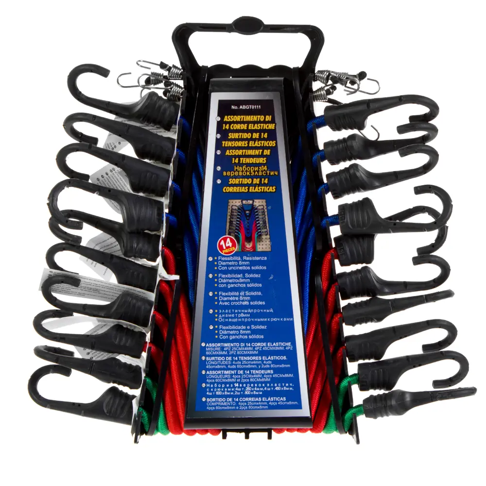 Набор эластичных веревок с крюками 0.25-0.8 м, 14 шт Santreyd STLM-2180899 - Вид №1