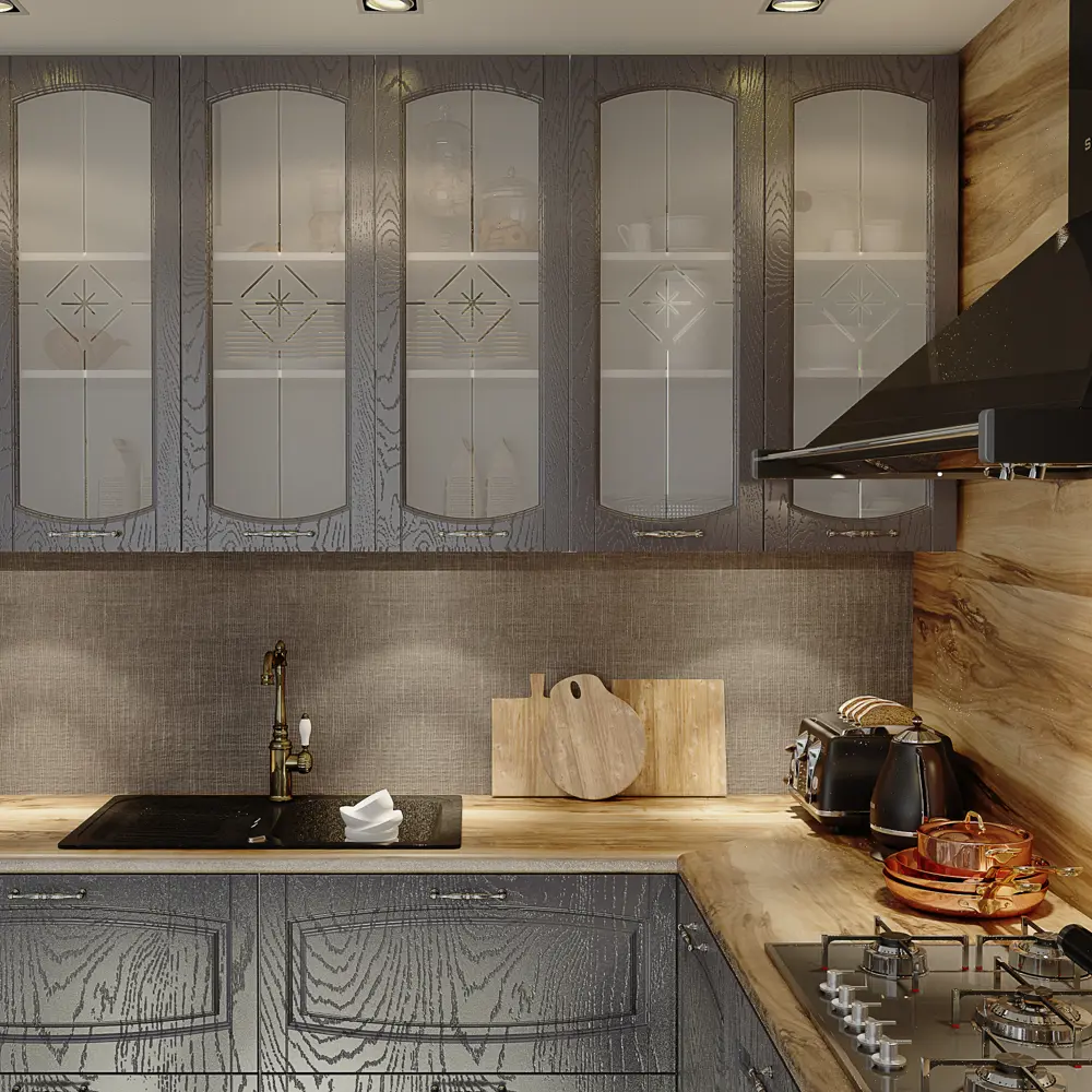 Фасад для кухонного шкафа Петергоф грей 44.7x102.1 см Delinia ID МДФ цвет графит STLM-2044485 - Вид №9