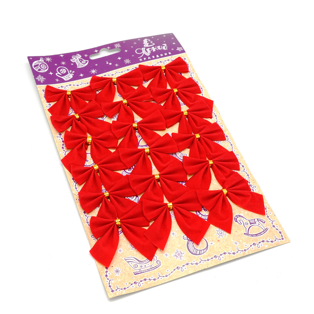 16064 Бант бархат Красный 18 шт Santreyd 