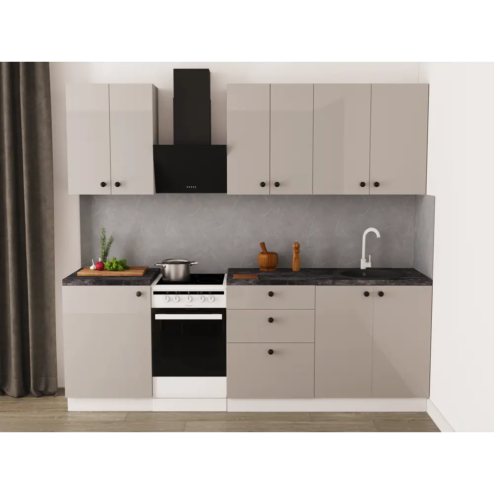 Мойка для кухни врезная KONSENSA 51x51 см глубина чаши 20 см кварц цвет черный Lm1 51x51 STLM-2130817 - Вид №9