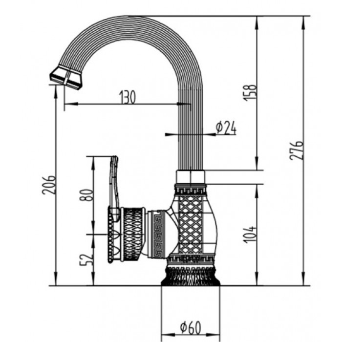 Zorg A 417U-BR Смеситель для кухни Zorg 276 х 130 мм  - Вид №2