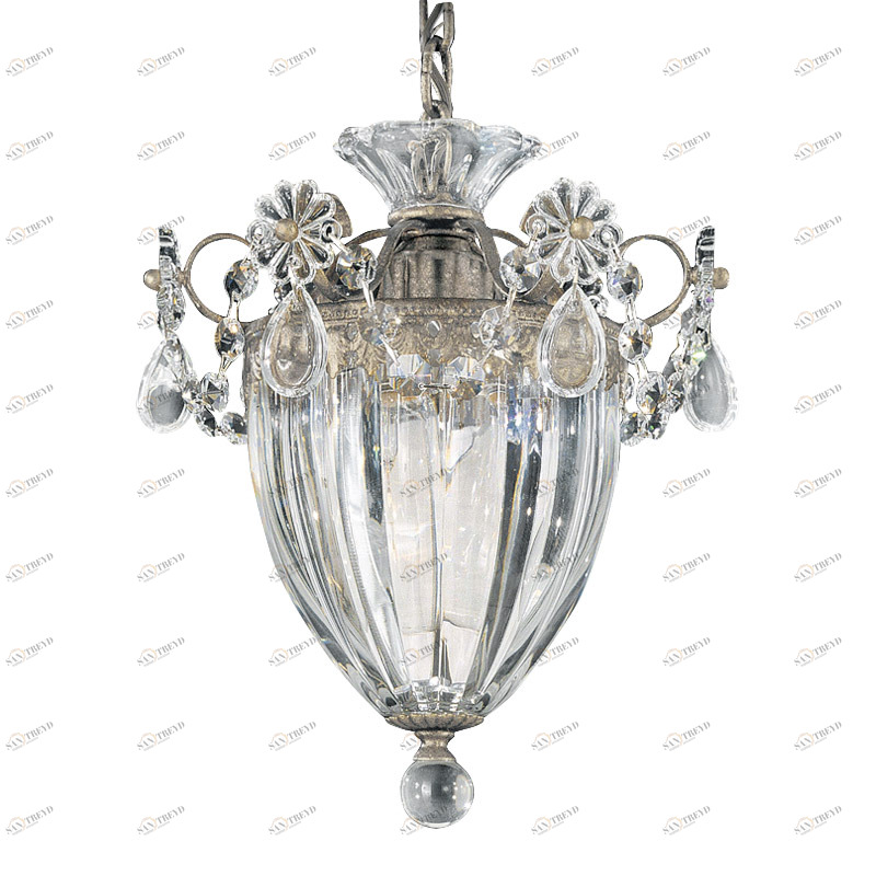 Люстра хрустальная 24х20 см прозрачная Bagatelle 1241-48 SCHONBEK ДИЗАЙНЕРСКИЕ 00-3882249 Прозрачный;серебро 