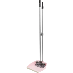 Щетка с совком Inloran Ленивка с ручкой 80 см цвет розовый
