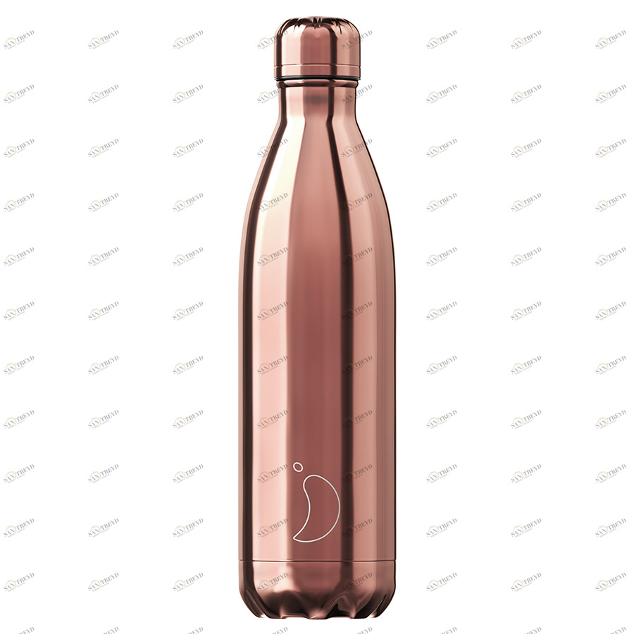 Термос 750 мл розовый металлик Chrome Rose Gold CHILLY'S BOTTLES ДИЗАЙНЕРСКИЕ 00-3947977 Золото;розовый 