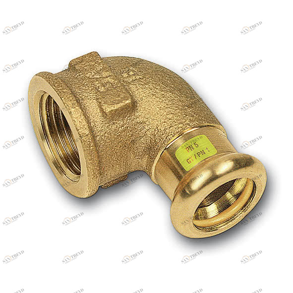 111090281 SANHA 11090G пресс-фитинг газ, бронза, угловой переход ВПр-ВР 28x1 мм 