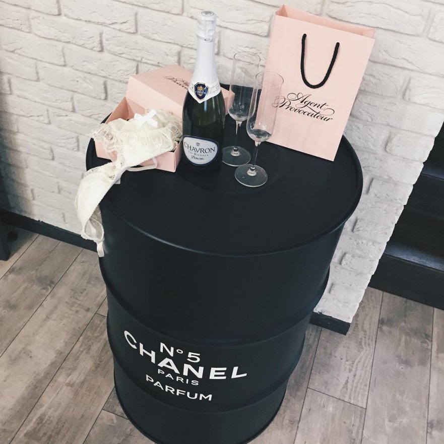 Бочка металлическая декоративная Chanel №5 white L STARBARREL  014406 Белый  - Вид №2