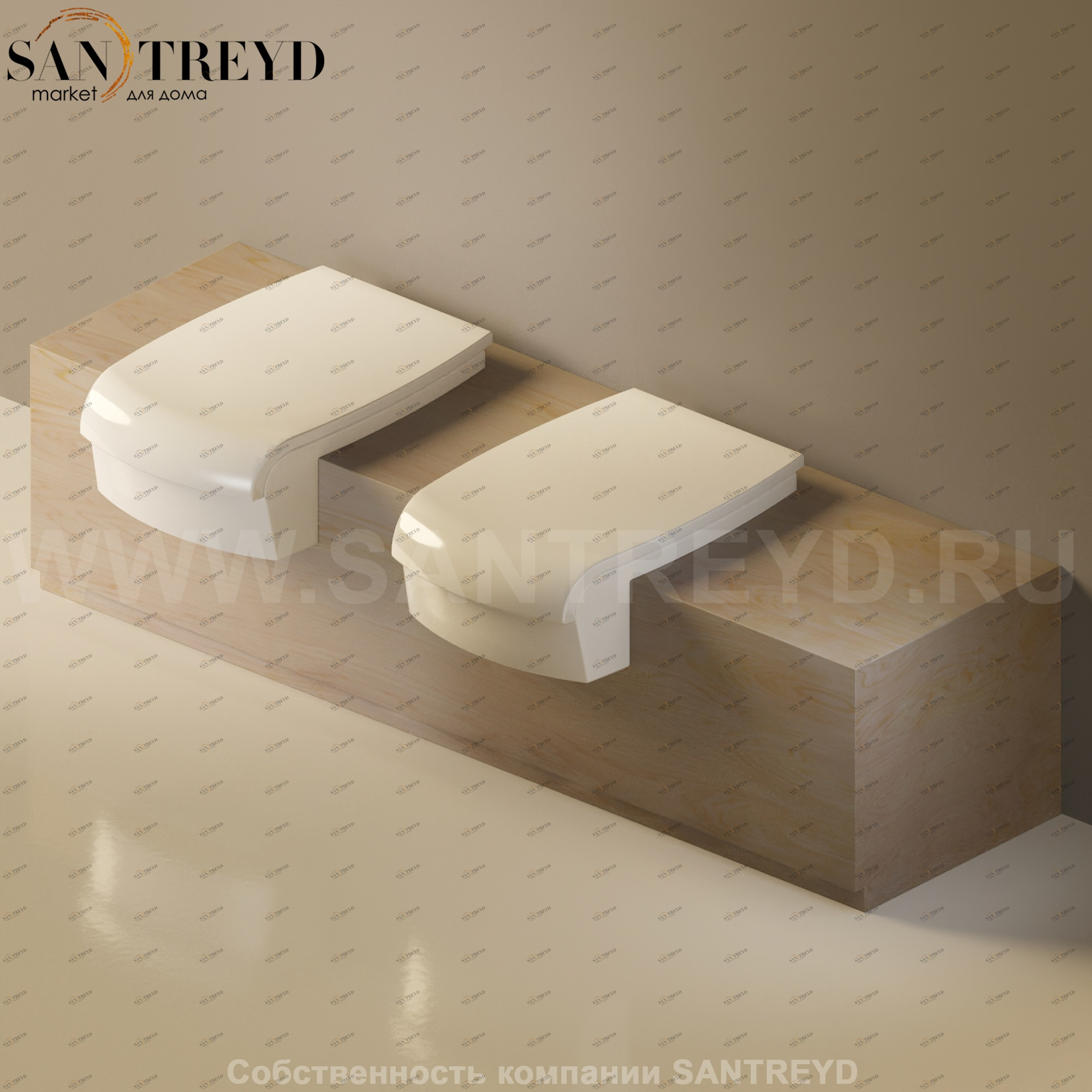 Flaminia UNA Консоль для унитаза и биде от 200 до 240 см необработанное дерево UNA240WB.WF Ceramica Flaminia UNA240WBWF