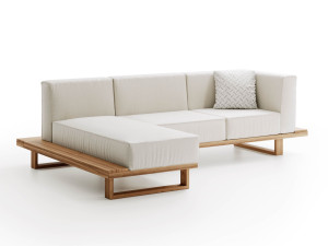 3-местный полуостров технический тканевый садовый диван