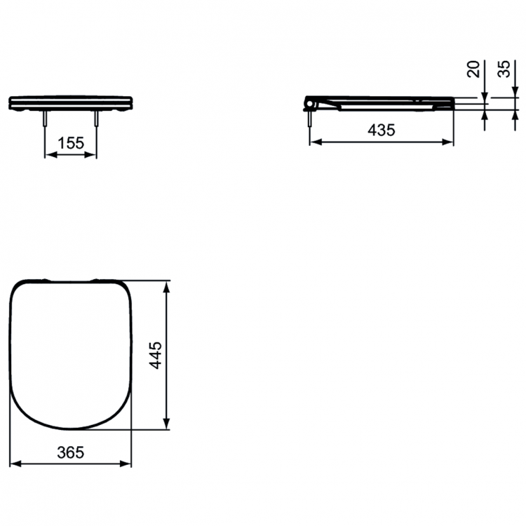 T467901 Сидение и крышка для унитаза с функцией плавного закрытия Ideal Standard Ideal Standard i.life A  - Вид №3