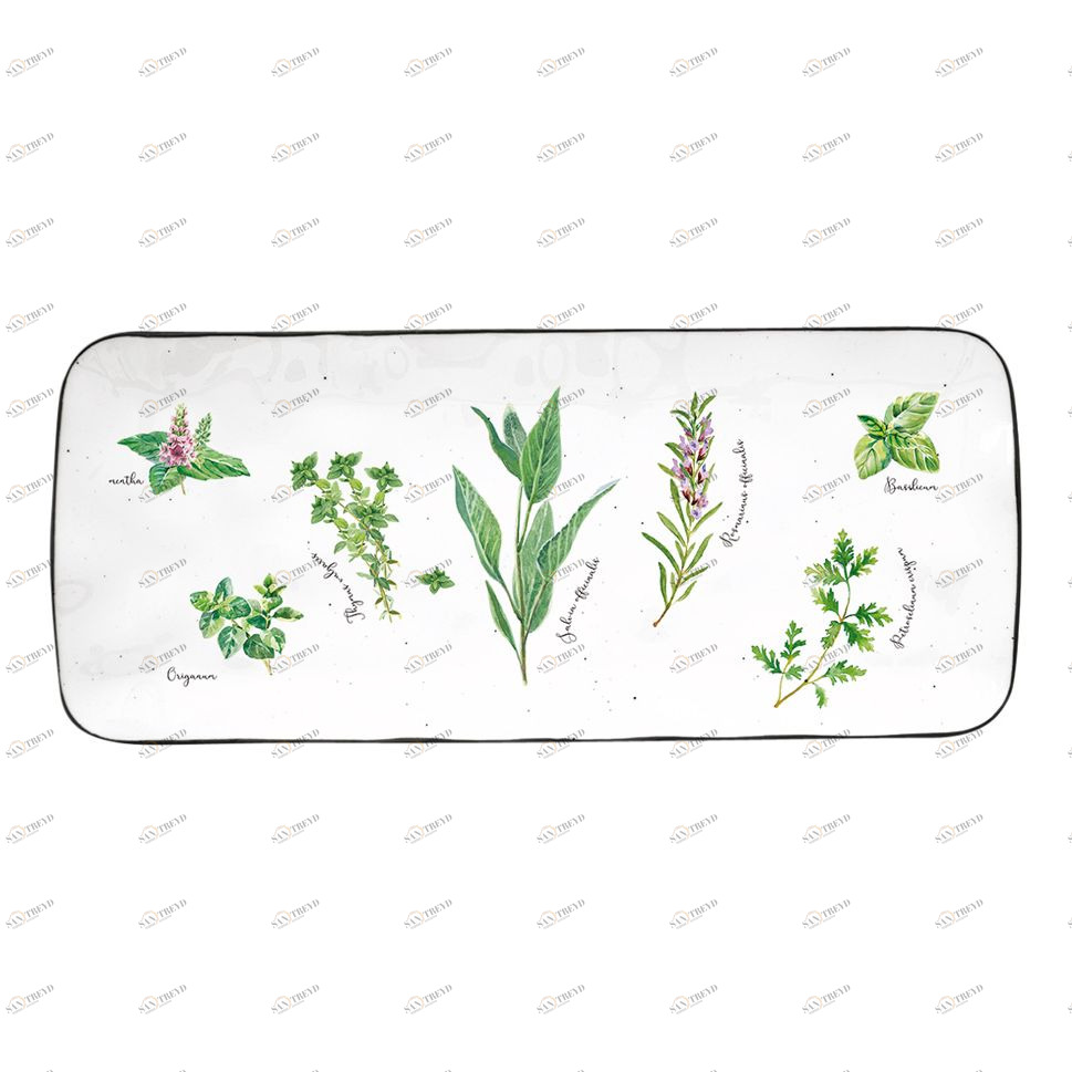 Блюдо фарфоровое прямоугольное белое Herbarium EASY LIFE HERBARIUM 00-3946367 Белый 