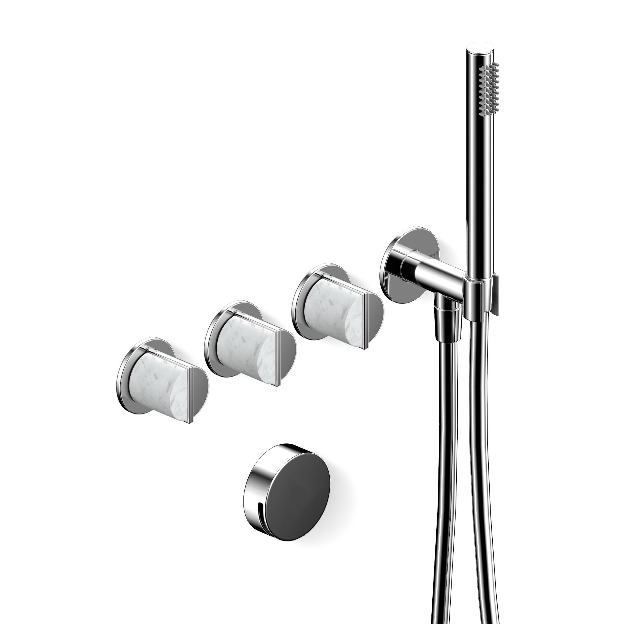 Настенный набор для ванны с 4 отверстиями и ручным душем Varied Forms Macaron ARCH-00093255 - Вид №5