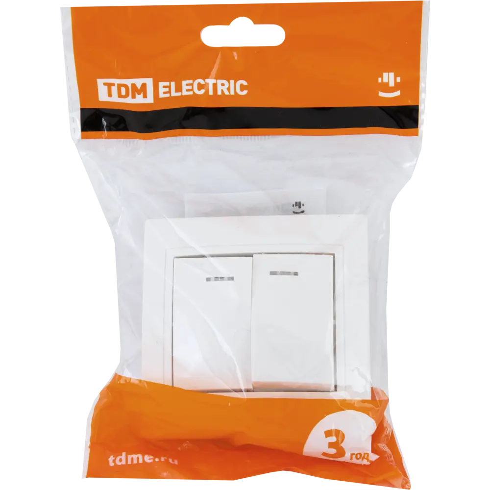 TDM ELECTRIC Выключатель встраиваемый с подсветкой, 2 клавиши, белый 85591337 Таймыр STLM-1114163 - Вид №5