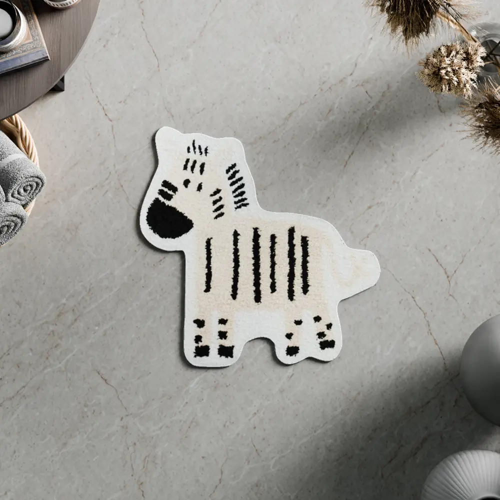 Ковер саванна микрофибра 50x80 см черно-белый Santreyd STLM-2019197